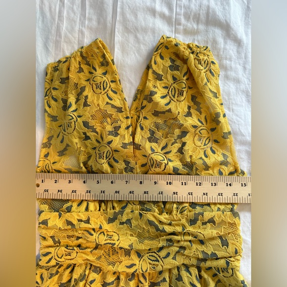 Anthropologie Plenty by Tracy Reese Nikki Garden Trellis Lace Yellow Dress Sz 6 - Picture 9 of 14